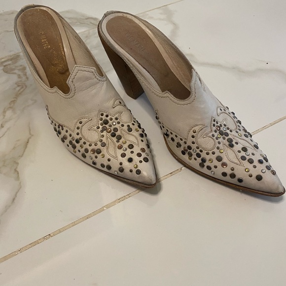 Italian Leather Mules with Rhinestones - Picture 2 of 6